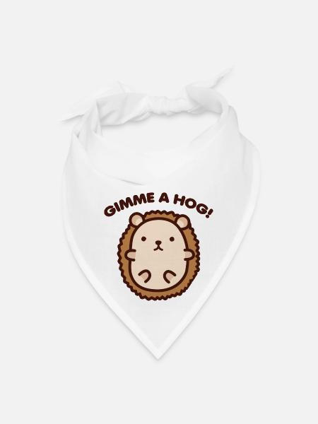 Gimme Hog Cute Animal - Bandana - white - Front