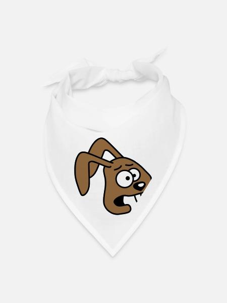 Rabbit Terrified Anxious Desperate Confused Cool - Bandana - white - Front