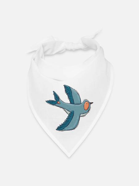 Blue Bird - Bandana - white - Front