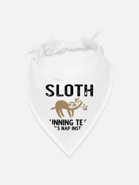 Sloth Running Team Let s Nap Instead - Bandana - white