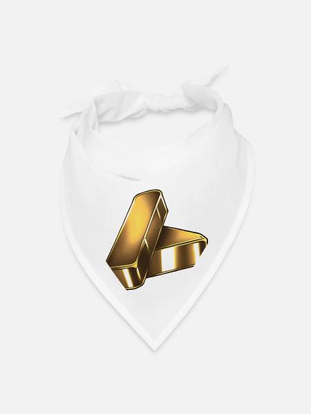 Pair of Gold Bars - Bandana - white - Front