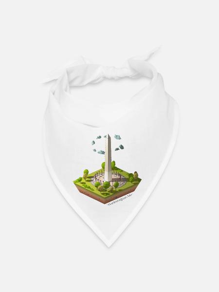 Geometric low poly Washington Monument - Bandana - white - Front