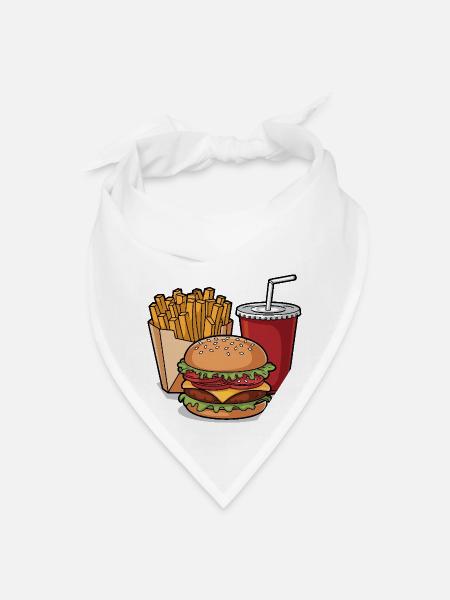 Cheeseburger Meal Fries and Soft Drink - Bandana - white - Front