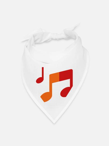 Music Notes - Bandana - white