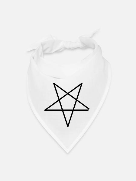 Upside Down Pentagram - Bandana - white - Front