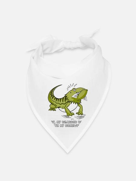 Funny Dragon Homework Students - Bandana - white - Front