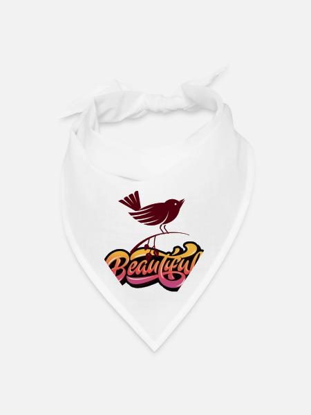 Beautiful Bird - Bandana - white - Front