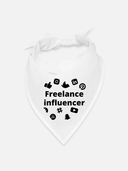 Freelance Influencer Text Design - Bandana - white - Front