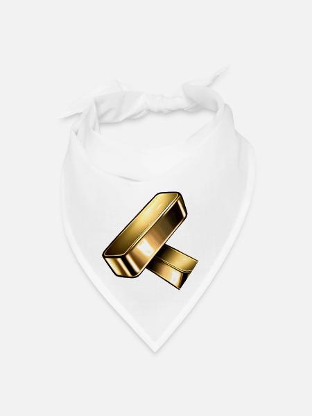 Gold Bars Set - Bandana - white - Front