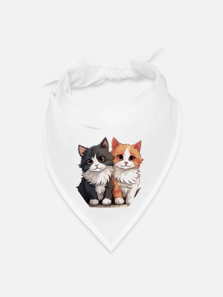 Pet Loss Angel in Heaven Loss of Cat Pet - Bandana - white - Front