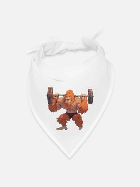 Orangutan Squatting - Bandana - white - Front