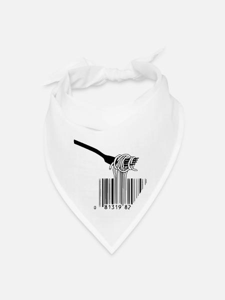 spaghetti barcode - Bandana - white