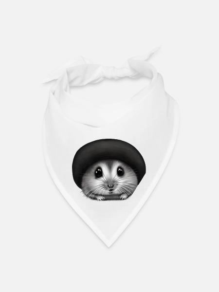 mouse wearing hat original color - Bandana - white - Front