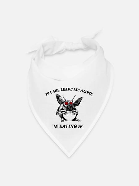 Retro Mothman Eating Soup Cryptid 90s - Bandana - white - Front