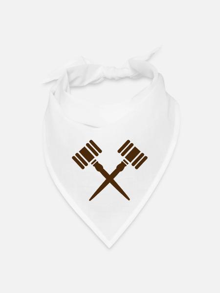 gavel crossed - Bandana - white - Front