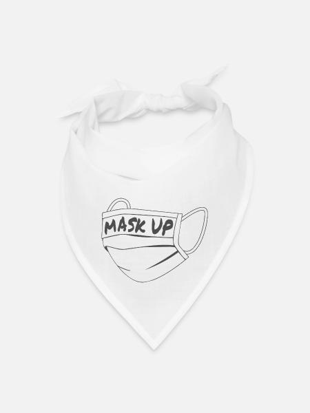 Mask Up - Bandana - white - Front