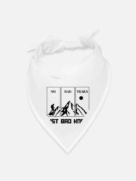 No Bad Trails Just Bad Knees Hiking T-Shirt - Bandana - white - Front