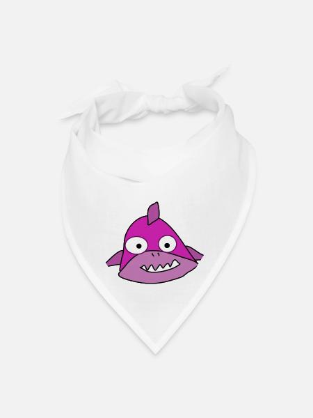pink mini shark - Bandana - white