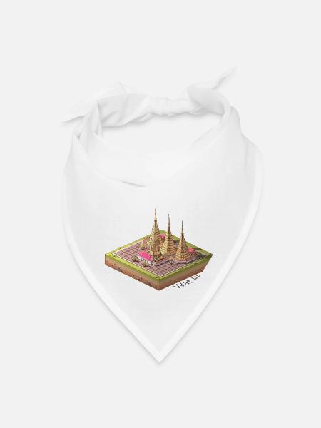 Geometric low poly Wat Pho - Bandana - white - Front