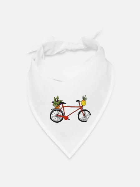 Red Bicycle - Bandana - white