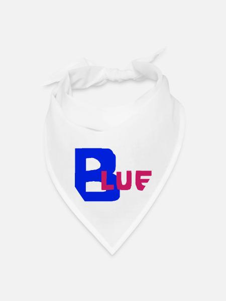 Blue - Bandana - white - Front