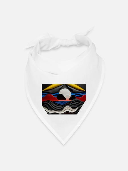 Black and white and primary colors - Bandana - white - Front