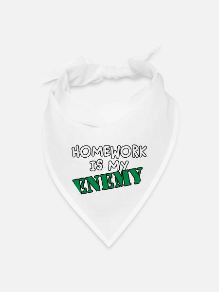 Homework Is My Enemy - Bandana - white - Front