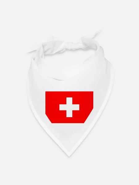 Switzerland Flag Minimalist - Bandana - white
