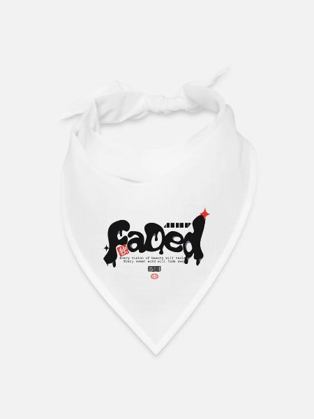 Fade Futuristic Typography - Bandana - white - Front
