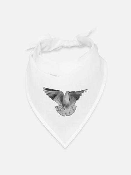 dove light grey - Bandana - white - Front