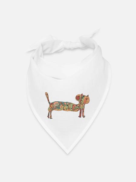 Funny Cat Gift for kitten lovers Colorful Art Kitt - Bandana - white