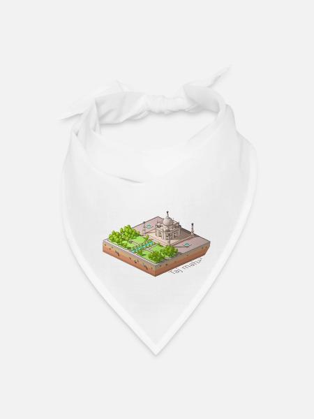 Geometric low poly Taj Mahal - Bandana - white