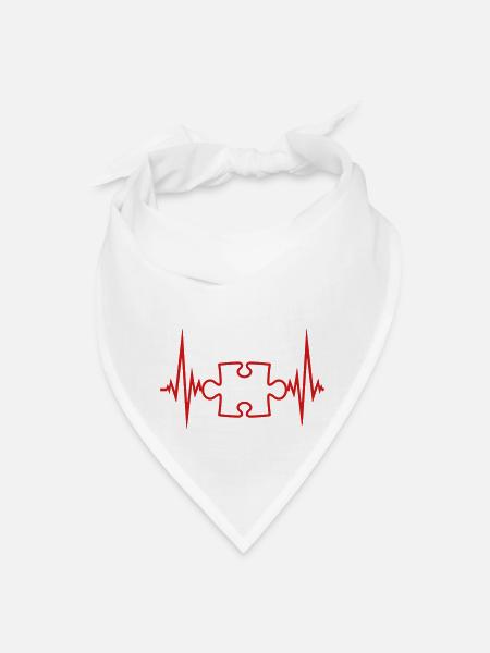 pulse heartbeat puzzle frequency part puzzle puzzl - Bandana - white - Front