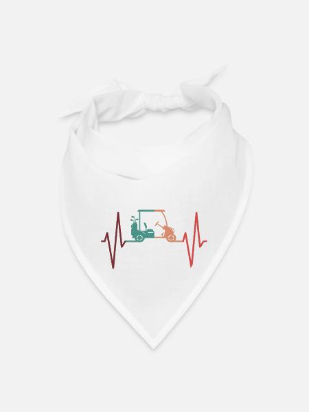 Golf Cart Heartbeat Retro - Bandana - white