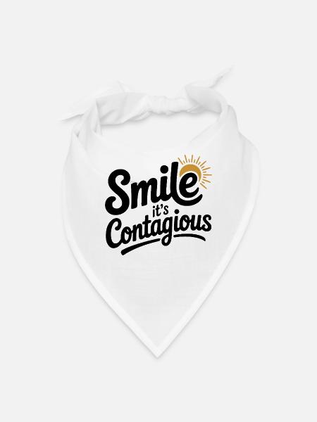 Smile It’s Contagious - Bandana - white - Front