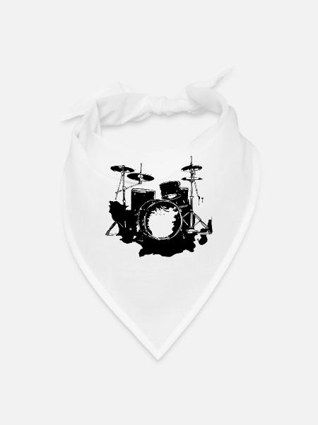 Drum Kit Graphic - Bandana - white - Front