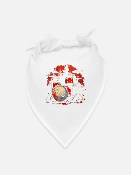 Drum Kit Retro Style - Bandana - white - Front