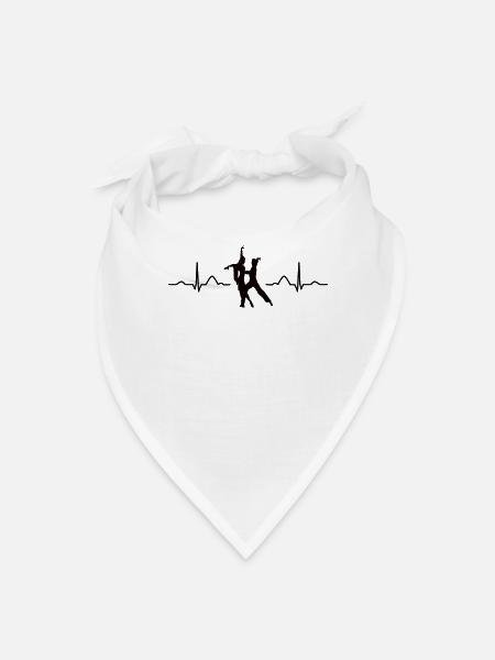 Latin Dancing Couple Heartbeat Dancer - Bandana - white - Front