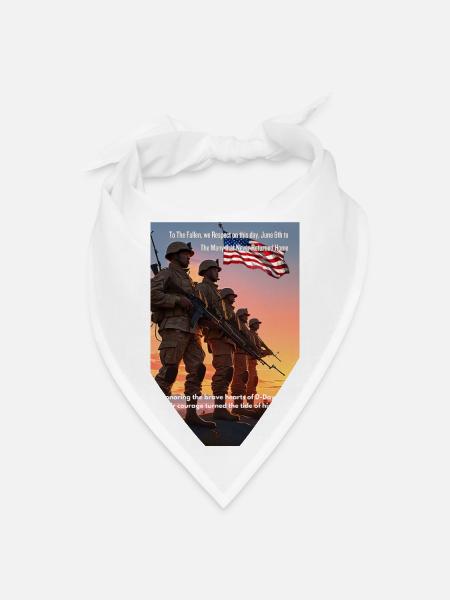 To The Fallen we RespectOn this day June 6th - Bandana - white - Front