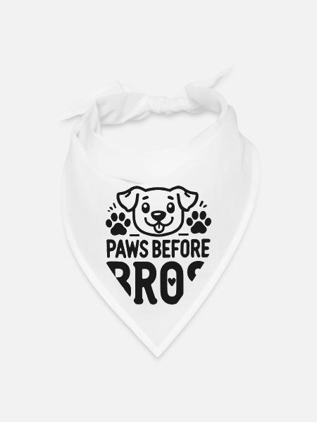 Paws Before Bros - Bandana - white - Front