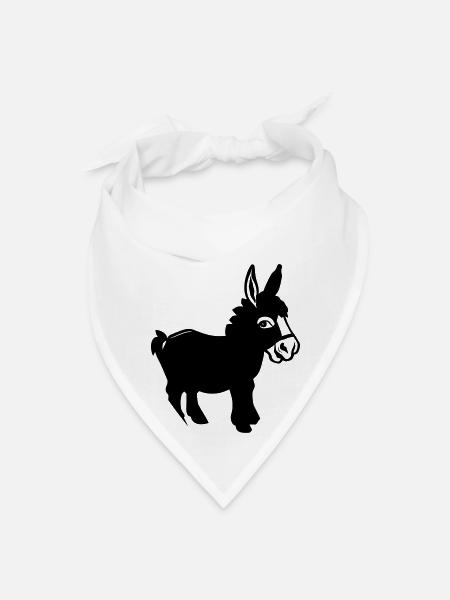 Donkey Vector - Single Color - Bandana - white - Front