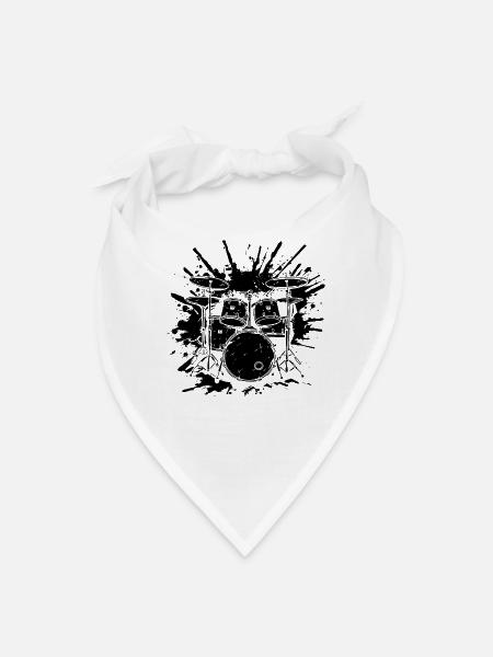 Drum Set Graphic - Bandana - white - Front
