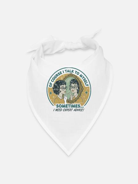 Retro Self-Talk Mirror Quote - Bandana - white - Front