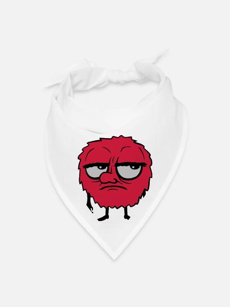 monster eyes roll cartoon - Bandana - white - Front
