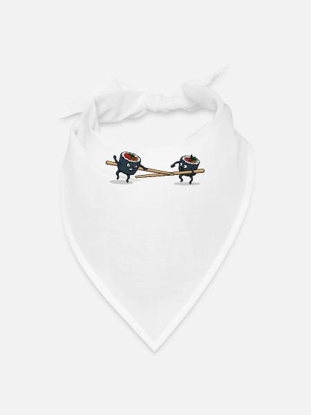 Japanese Cuisine Rice Sushi Meal Sticks - Bandana - white - Front