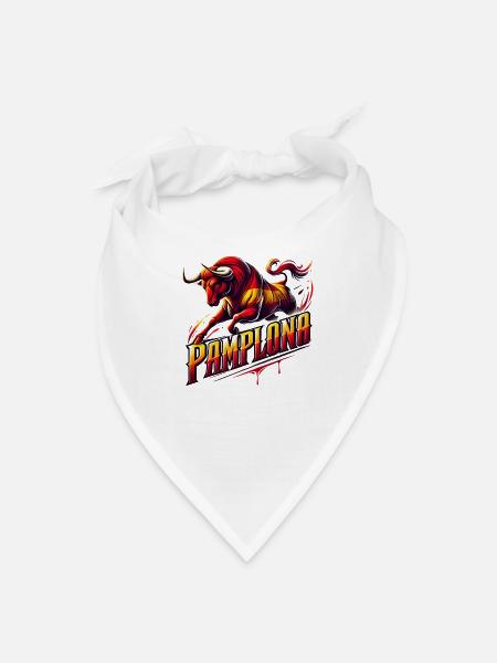 Pamplona Spain Bull España - Bandana - white - Front