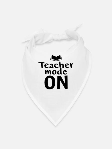 Teacher Mode On Illustration - Bandana - white - Front