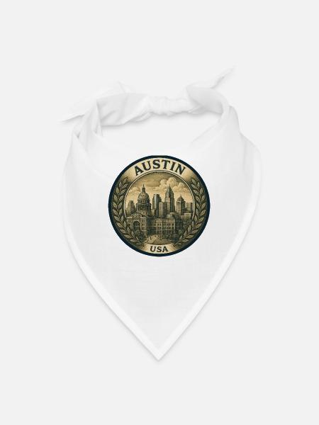 Austin Skyline Vintage Emblem - Bandana - white - Front