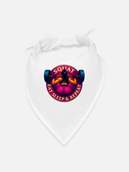 Squat, Eat, Sleep & Repeat ! - Bandana - white - Front