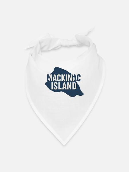 Mackinac Island Bold Typography - Bandana - white - Front